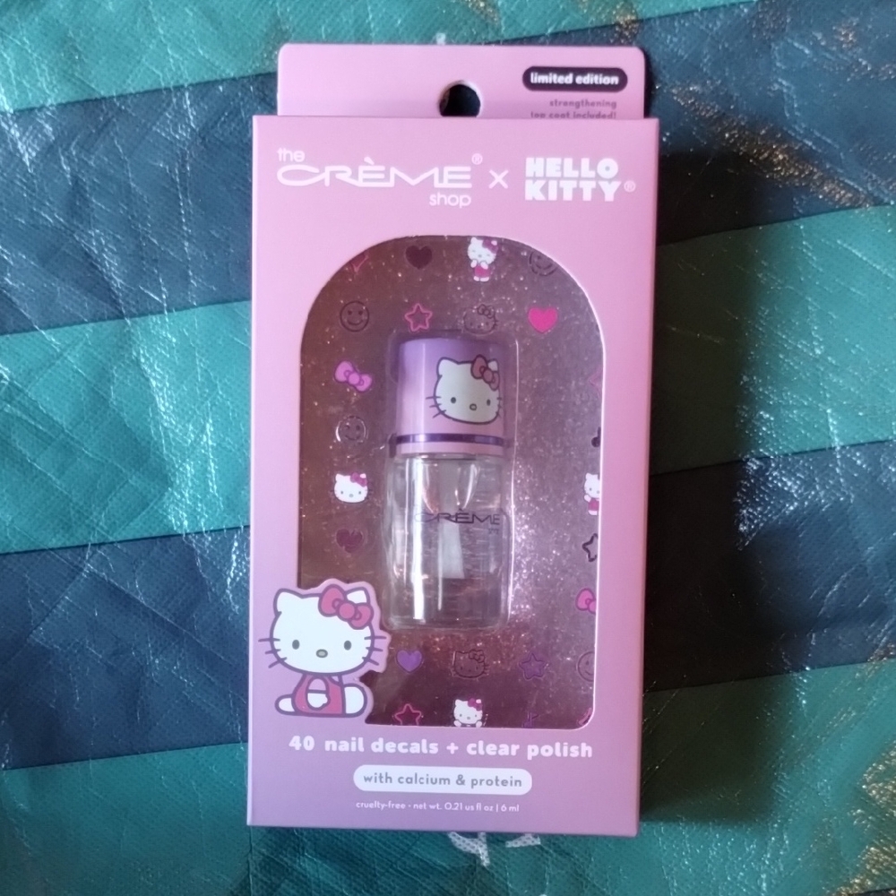 Hello Kitty Nail Decals & Clear Polish - Pink and Purple